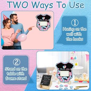 ตกแต่งงานเลี้ยงฉลองทารกแรกเกิดด้วยกรอบรูปภาพอัลตราซาวด์ กรอบรูปไม้ 60 ชิ้น และสมุดอวยพรสำหรับงานวันเกิด - Product Image 5