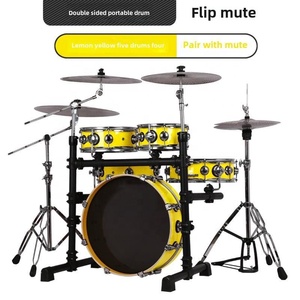 Set Drum Tradisional 5-Piece Full Size dari Baja Anti Karat & Baja, Instrumen Musik Profesional dengan Desain Lipat yang Dapat Disesuaikan - Product Image 5