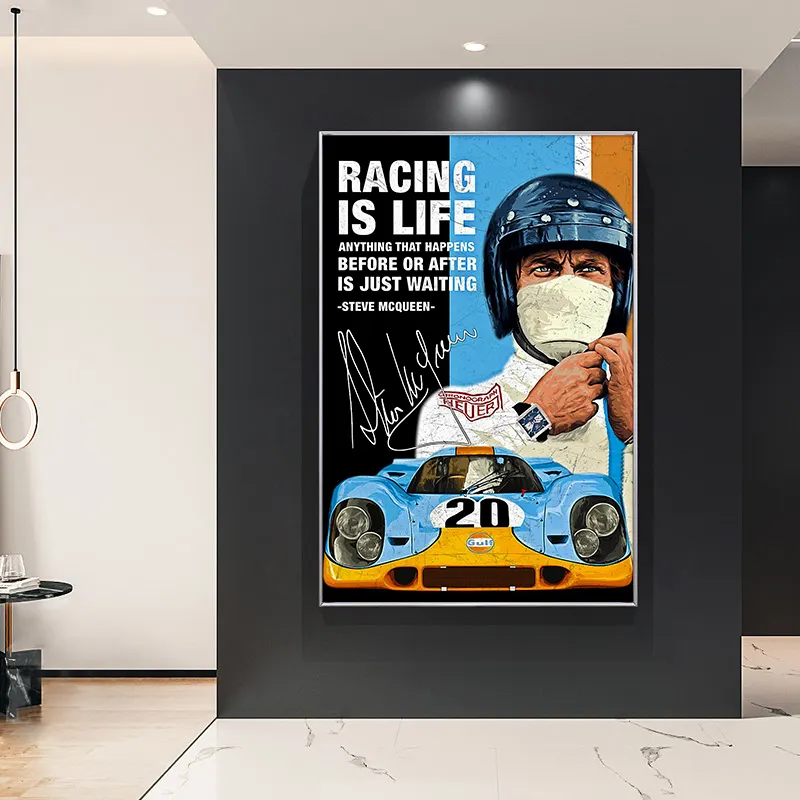 24 ore Di Le Mans Michael Delaney Su Auto Stampa Su Tela Nordic Poster Immagine di Arte Della Parete Per Soggiorno di Casa decoration Senza Telaio
