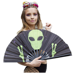 Folding Alien Festival Accessoires Prestaties Decoratie Japanse Grote Opvouwbare Rave Hand Fan