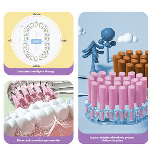 CE FCC ROHS 360 Degrees Sonic Escova de dentes elétrica Kids Silicone LED Light Soft Smart <span class=keywords><strong>Toothbrush</strong></span> personalizado Animal para crianças - Product Image 6