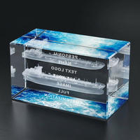 Trofeo Rectangular de Cristal Neelpure 129561 con Patrón de Barco Grabado en 3D Personalizado para Premios Corporativos