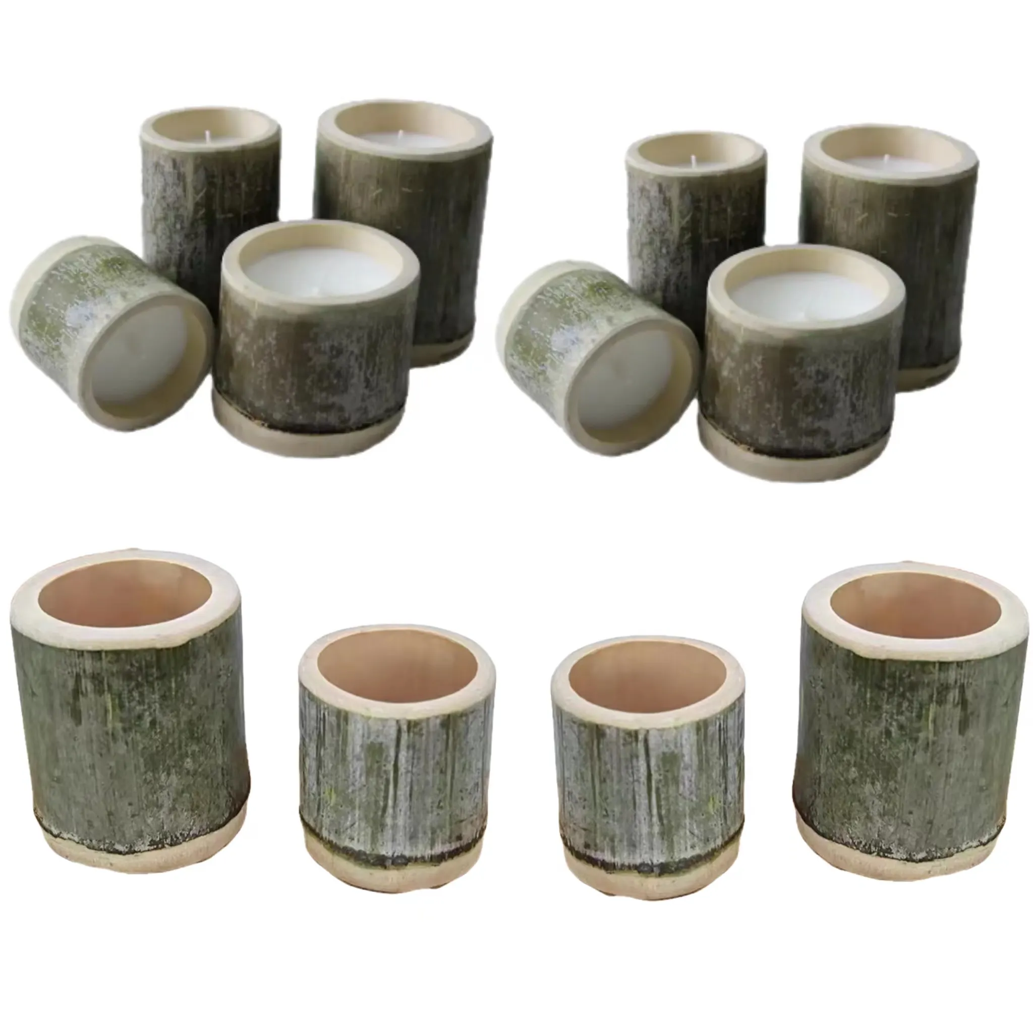 Großhandel handgefertigte sojabohnen wachs bambus becher aromatherapie kerze hochzeit geschenk kreativer fortschrittlicher bambus