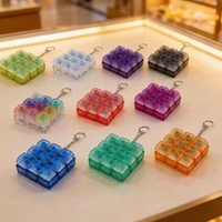LED Keyboard Key Chain Stress Relief Toy DIY Fidget Button Keycap for Finger Exercise