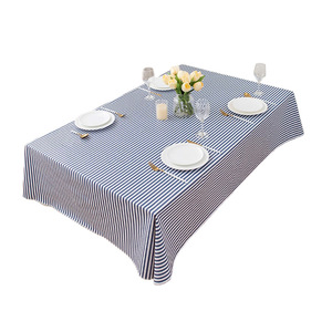 Vente en gros de <span class=keywords><strong>nappe</strong></span> rectangulaire à rayures bleues de luxe légère à ourlet tissu de table chinois en coton et <span class=keywords><strong>lin</strong></span> - Product Image 6