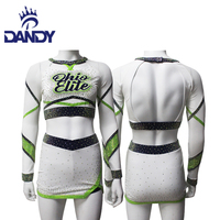 Haute Qualité Cheerleading Uniforme École Compétition Tops et Diamants Brillants Conception Cheer Uniformes Jupe Lycéens