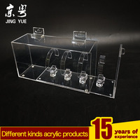 Présentoir à montres en acrylique avec 4 anneaux en C, rangement horizontal de bureau, support moderne transparent en PMMA pour supermarché