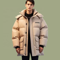 Jaket Ski musim dingin pria, mantel bulu angsa Ski cuaca dingin tahan air ritsleting Formal bebek Premium ukuran Plus 800FP musim dingin