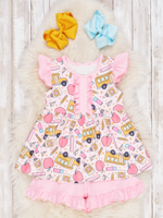 Collection Rentrée des Classes : Ensemble Décontracté Imprimé Animaux en Soie de Lait pour Bébés et Tout-Petits (Garçons et Filles) - Vente en Gros