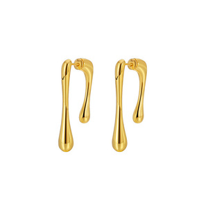 Orecchini di moda europei e americani di nuovo Design asimmetrici semplici orecchini pendenti in metallo per ragazze alla moda - Product Image 6