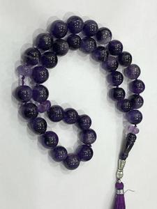 Cuentas de oración islámica, piedras preciosas de amatista Natural, Tasbeeh musulmán Tasbih Sufi, cuentas de oración, cuentas de Rosario Corán Masbaha - Product Image 5