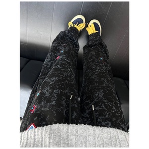 <span class=keywords><strong>Pantalon</strong></span> polaire tie-dye brodé pour <span class=keywords><strong>homme</strong></span>, <span class=keywords><strong>pantalon</strong></span> d'hiver épais à jambe incurvée avec coupe diagonale, coupe droite légèrement évasée - Product Image 5