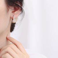 Boucles d'oreilles manchette en argent sterling 925, perle française, style vintage chic et élégant, sans perçage
