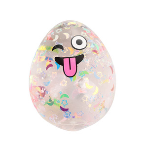 Juguete Antiestrés Transparente con Forma de Huevo, con Purpurina en el Interior y Expresiones de Dibujos Animados, Pequeño Adorno para el Día a Día, Disponible para Pedidos al por Mayor - Product Image 6