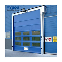 Puerta industrial automática de PVC y lona, enrollable rápida, apta para alimentos, apilable, exterior
