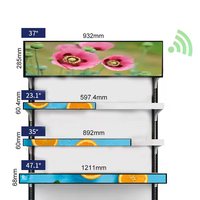 Écran d'affichage LCD ultra large étiré, écran tactile, bande de panneau de bordure de tablette de magasin de détail, écran publicitaire