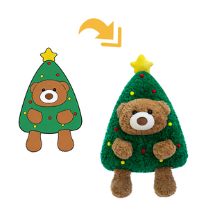 Oreiller en peluche ours en peluche de Noël super doux en coton PP, jouet anti-stress, décoration, cadeau à câliner, vente chaude, logo ODM OEM - Product Image 2