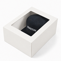 Boîte d'emballage pliable personnalisée en carton recyclé avec fenêtre transparente en PVC et doublure en éponge pour casquettes de baseball et chapeaux – Idéale pour la vente au détail