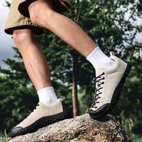 Chaussures de randonnée unisexes allemandes de type trainer |   Baskets d'automne imperméables antidérapantes en cuir pour pieds larges, style pieds nus, grandes tailles