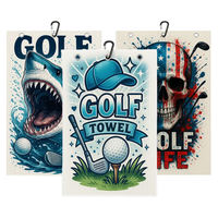 Serviette de golf avec clip métallique, tissage gaufré de qualité supérieure, design personnalisé, pour le nettoyage des clubs de golf, fournie par une usine leader