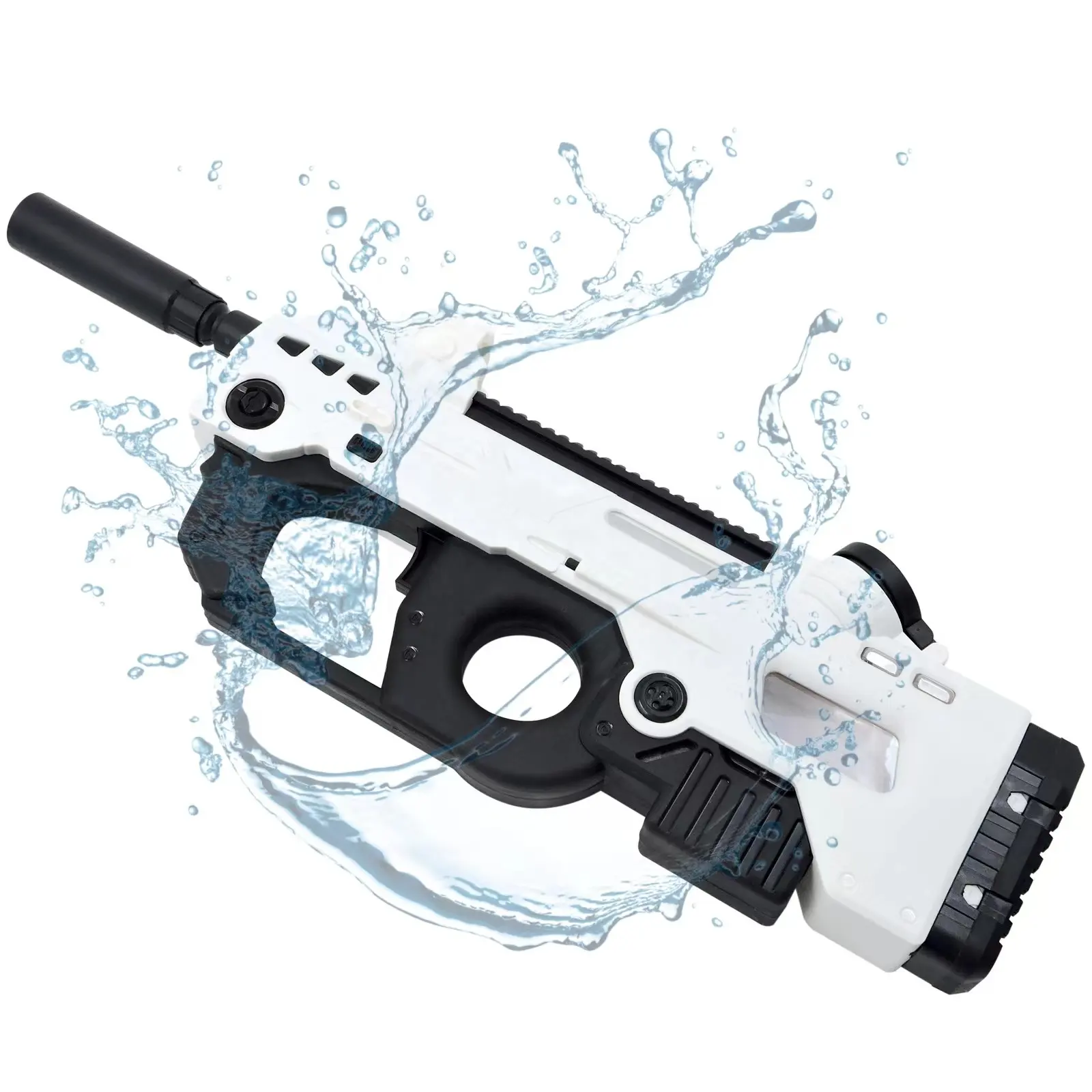 Discount P90 Electric Water Gun for Adults 26 ft Range Automatic Water Pistol with 1200mAh Battery Powerful Long Distance