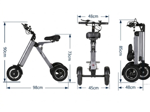 Easy Carry Folding <strong>Ebike</strong> 3 Wheeler Portable Folding Electric City Bike Bicycle Scooter Motorized Tricycles Battery for Elderly - Product Image 4
