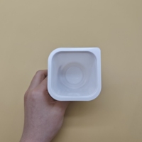 Sulide Blanc 180ml Conteneurs De Yaourt De Qualité Alimentaire Carré PP Tasses Sans Couvercle 6 OZ Grec-yaourt-plastique-conteneurs