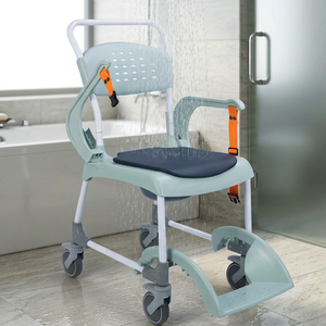 Silla multifuncional 4 en 1 para el cuidado en el hogar de personas mayores, con función de ducha, inodoro y silla de ruedas, con certificación CE - Product Image 1