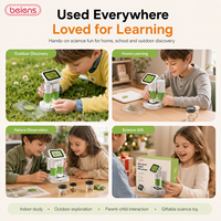 Microscope numérique intelligent portable Beiens M1 pour enfants, zoom 1000X, écran IPS HD 2,8 pouces, jouet scientifique éducatif en plastique, expédition immédiate