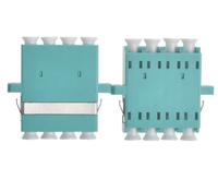 Adaptor Optik LC 4 Port Lenew Berkualitas Tinggi LC/PC Multimode OM1-OM5 Duplex 4 Core FTTH Fiber Adapter Garansi 2 Tahun