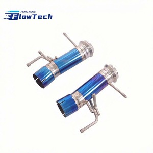ท่อไอเสียหน้าไทเทเนียมเคลือบสีฟ้าไหม้ สำหรับเฟอร์รารี่ SF90 สตราเดล 3.9T V8 - Product Image 6