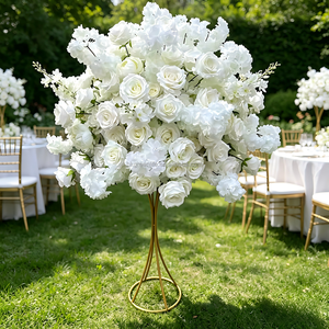 ดอกกุหลาบประดิษฐ์ขนาดเล็ก ช่อดอกไม้งานแต่งงานสำหรับเจ้าสาว ช่อดอกไม้ตกแต่งห้องนั่งเล่น ดอกกุหลาบไล่เฉดสี - Product Image 1