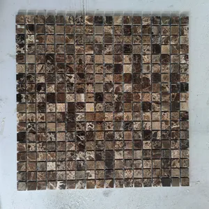 natural marble dark emperador mixed color for modern wall floor decoration bathroom floor shower mosaic tile