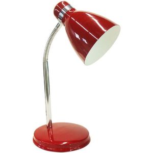 Lampada da tavolo in metallo rosso e14 25w, ideale per illuminare scrivanie e spazi di lavoro. - Product Image 1
