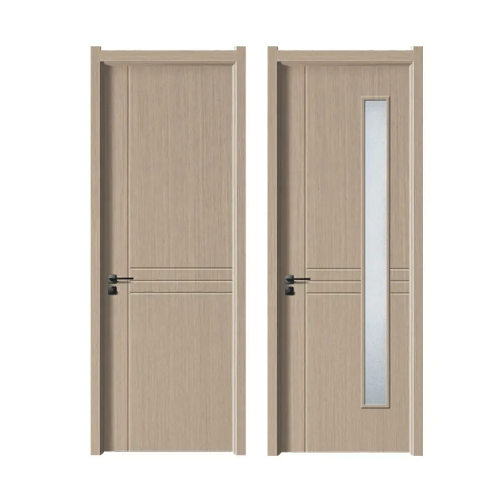 Low MOQ 2mm 3.5mm Thick Durable Wooden Plastic Material PVC Composite Door Wood WPC Door Skin