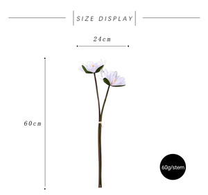 LO-525 Vente en gros 60cm 2 tiges Bouquet de nénuphars artificiels en fleurs de lotus pour la décoration de la maison et des mariages - Product Image 6