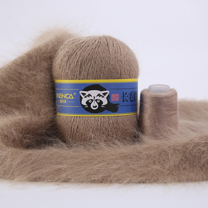 Hilo de Visón de Pelo Largo, Marca MENCA, 50% Hilo de Pelo de Conejo Angora, Hilos para Tejer a Mano para Mujer, Suéter, Bufanda, Invierno, Suave y Cálido - Product Image 4