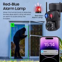 Cámara de Seguridad Mini PTZ Solar CONDA 4G WIFI con Zoom 36X, Doble Lente de Metal, 30W, Láser IR de 150M, Funcionamiento Continuo 24/7 para Exteriores