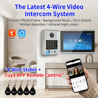 Interphone vidéo intelligent ANJIELO 4 fils, système de déverrouillage à distance via l'application Tuya, écran tactile, détection de mouvement, résistant à l'eau, installation facile