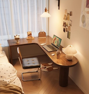 Bureau d'étude pour chambre à coucher, <span class=keywords><strong>table</strong></span> d'angle en bois massif, bureau mural - Product Image 2