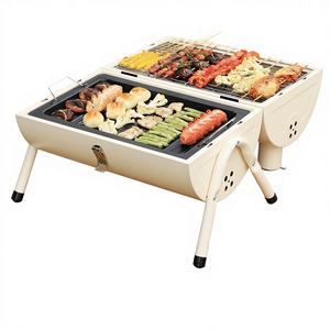 Barbecue à charbon <span class=keywords><strong>de</strong></span> bois pliable épaissi en acier inoxydable pour extérieur, four à charbon domestique sans fumée, réchaud <span class=keywords><strong>de</strong></span> cuisson - Product Image 1