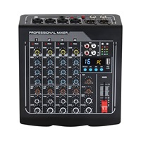 Mini Mezclador de Audio de 6 Canales, Consola de DJ/Mezclador de Audio con Mezclador de Audio USB de 6 Canales Integrado para Estudio