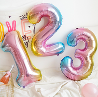 Cymylar 32 pouces dégradé couleur numéro ballon feuille dégradé couleur chiffres mariage bébé anniversaire orthographe Photo fête