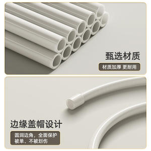 ราวตากผ้าแบบเกลียว ราวแขวนผ้าทรงกลมขนาดใหญ่สำหรับผ้าปูที่นอนและปลอกผ้านวม วัสดุโลหะ สีขาว - Product Image 6