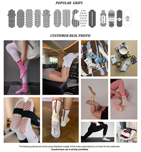 Chaussettes de Pilates personnalisées en gros, en coton avec grip en silicone antidérapant, pour yoga et danse, chaussettes mignonnes avec logo, fabricant OEM - Product Image 5
