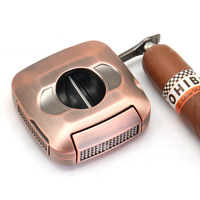 Coupe-cigares en métal de luxe JH plaqué or rose avec logo personnalisé, couteau à cigares, accessoires de coupe-cigares