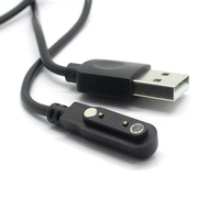 USB personnalisé un mâle à 2 broches Pogo intervalle 7.62mm chargeur d'alimentation sans fil câble magnétique pour montre intelligente adapté pour KB03