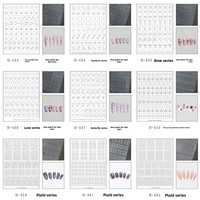 Pochoirs à ongles transparents ajourés pour French manucure, motifs floraux et grille, autocollants, outil pour lignes de sourire
