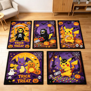 Tapis Pokémon pour la Toussaint, tapis ronds mignons pour Halloween, tapis Pokémon, tapis Death's Loom Spirit Circle, tapis citrouille pour la décoration <span class=keywords><strong>de</strong></span> la maison - Product Image 5