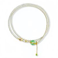 Collier en jadéite birmane de qualité supérieure, collier en jadéite birmane perlée de qualité supérieure, collier en jadéite pour femmes (avec NGTC)
